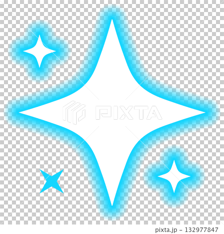 キラキラ 　水色　イラスト素材 132977847