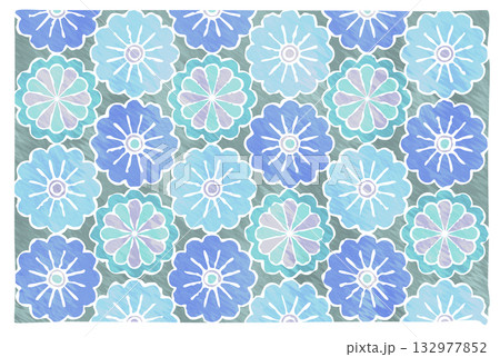 藍のろうけつ染め風花模様 132977852