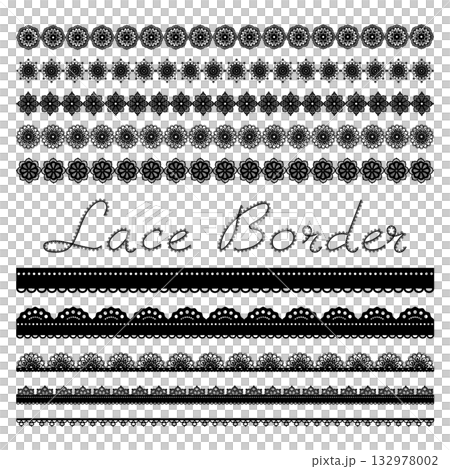 レースと曼荼羅のボーダー 132978002
