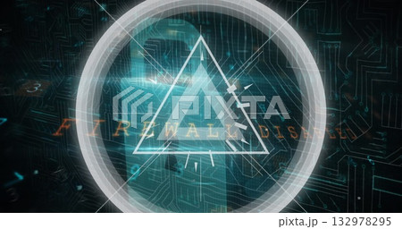 Displaying concentric ring and triangles on security dashboard with firewall disabled message 132978295