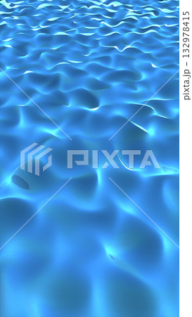 Abstract glowing blue surface resembling futuristic waves or digital liquid flow Abstract glowing blue surface resembling futuristic waves or digital liquid flow 132978415