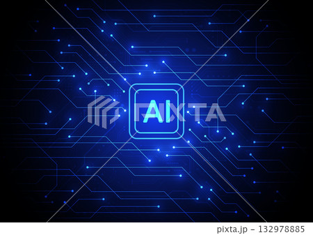 Artificial intelligence chipset on circuit board in futuristic concept technology artwork for web, banner, card, cover. Vector illustration 132978885