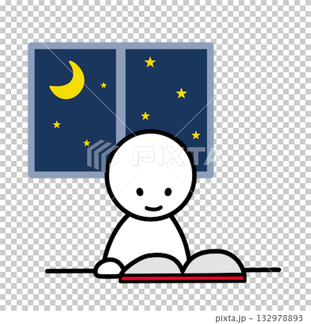 夜に窓際で読書をする人 夜に窓際で読書をする人 132978893