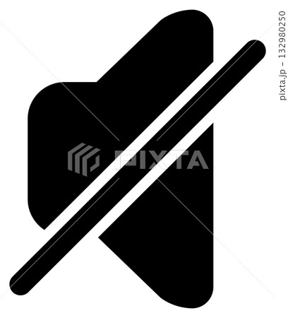 ミュート・消音スピーカーのフラットアイコン ミュート・消音スピーカーのフラットアイコン 132980250