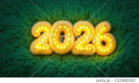 Fluffy numbers glowing in soft light.  132980302