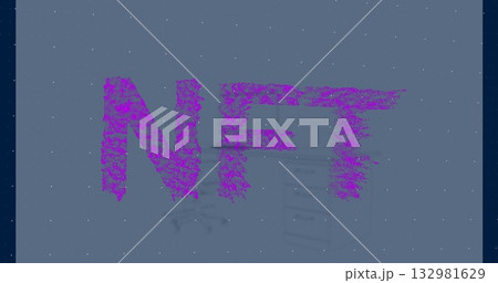 Displaying purple NFT letters on muted blue backdrop, with ghosted office chair and cabinet shadows Displaying purple NFT letters on muted blue backdrop, with ghosted office chair and cabinet shadows 132981629