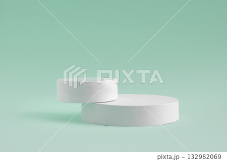 Podium for Cosmetic, Soap, Items Presentation. Abstract Minimal Geometric Sphere. Cylinder Two Forms, Soft Shadow. Scene to Show Product, Object. Showcase Display Case. Stand. Studio Color Backdrop Podium for Cosmetic, Soap, Items Presentation. Abstract Minimal Geometric Sphere. Cylinder Two Forms, Soft Shadow. Scene to Show Product, Object. Showcase Display Case. Stand. Studio Color Backdrop 132982069