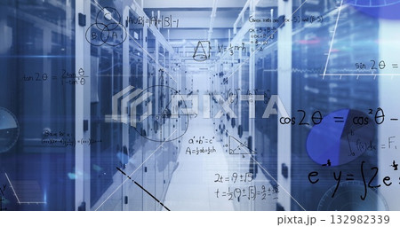 Central aisle showing raised floor in data center, with server racks, LED lights and network cables Central aisle showing raised floor in data center, with server racks, LED lights and network cables 132982339