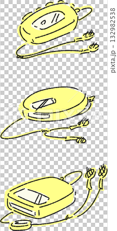 Set of various music players in solid colors 132982538