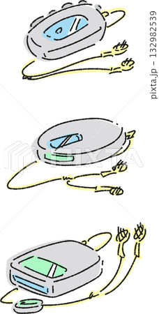 いろいろな音楽プレーヤーのセット　カラー 132982539