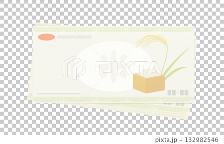 お米券のイメージイラスト お米券のイメージイラスト 132982546