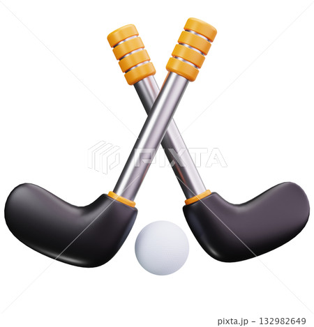 Crossed Golf Clubs 132982649