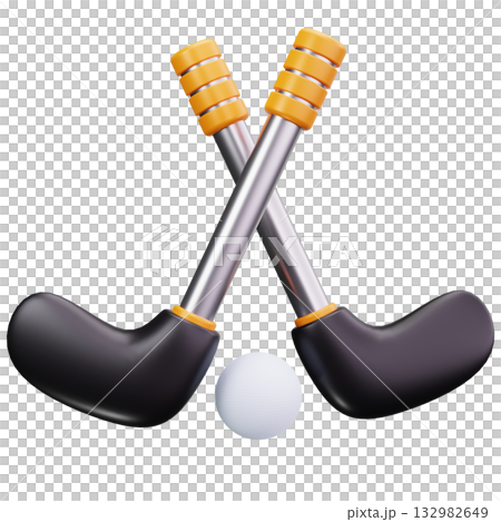 Crossed Golf Clubs 132982649