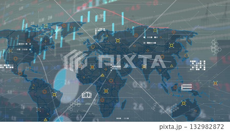 Displaying world map with node links, candlesticks, trend lines and numeric overlays on dashboard Displaying world map with node links, candlesticks, trend lines and numeric overlays on dashboard 132982872
