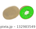ソフトパステルで手描きしたキウイのイラスト 132983549