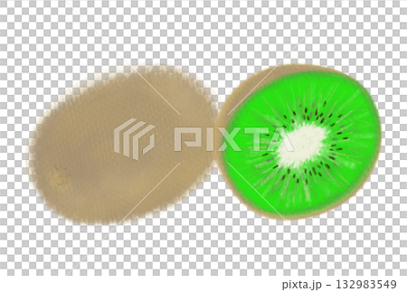 Kiwi illustration hand-drawn in soft pastels Kiwi illustration hand-drawn in soft pastels 132983549