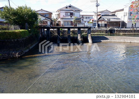 栃木市　巴波川と瀬戸ヶ原堰 132984101