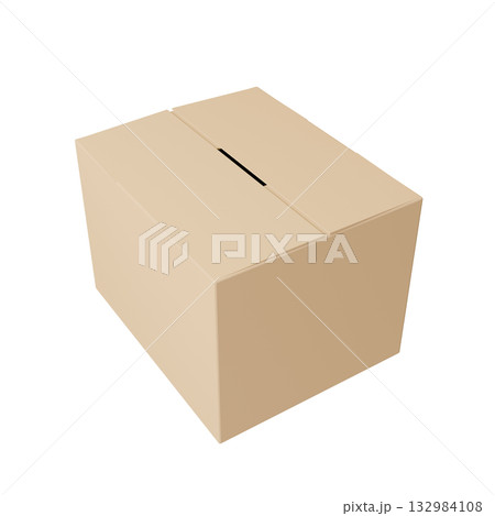 開いた段ボール箱 透過素材 開いた段ボール箱 透過素材 132984108
