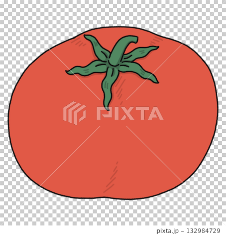 Cute Tomato Cartoon - Line Color 132984729