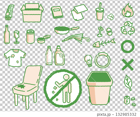 垃圾圖示/插圖集 132985332