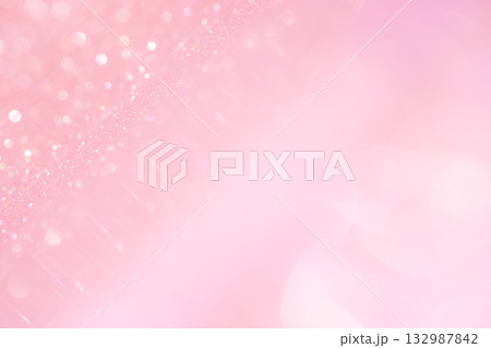 ライトピンクカラー系の大小玉ボケキラキラ背景素材 132987842