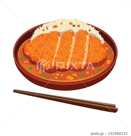 Japanese Katsu with Rice Japanese Katsu with Rice 132988155