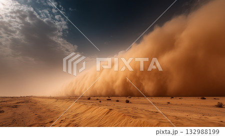 猛烈な砂嵐 132988199