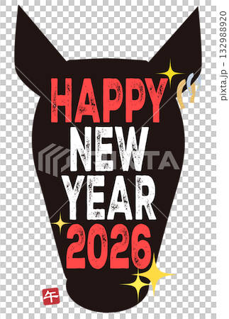 2026 Year of the Horse New Year's Card Design Happy New Year 2026 Year of the Horse New Year's Card Design Happy New Year 132988920