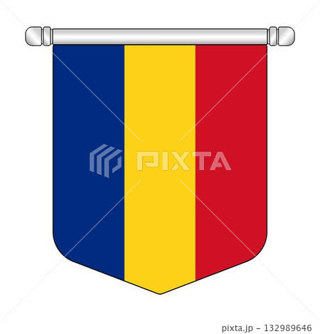 Equatorial Romania National Banner Symbol Hanging Equatorial Romania National Banner Symbol Hanging 132989646