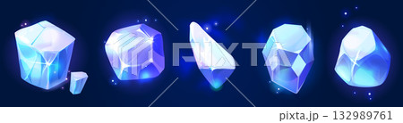 Game crystal gem - blue diamond gemstone. 132989761