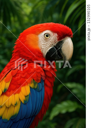 Colorful Parrot Portrait. 132990105