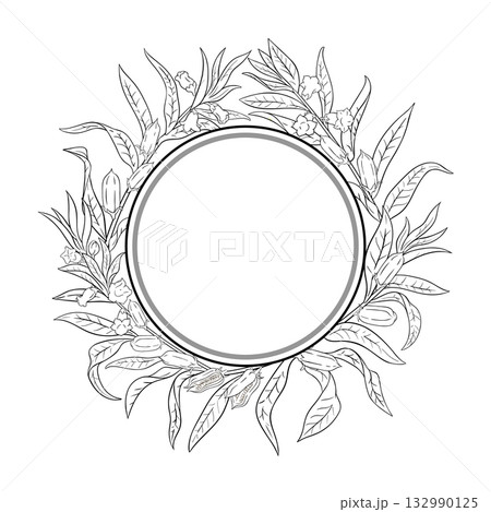 Sesame Branch Outline Round Frame. 132990125