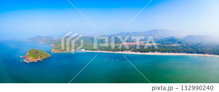 Palolem Beach aerial panoramic view in Goa, India Palolem Beach aerial panoramic view in Goa, India 132990240
