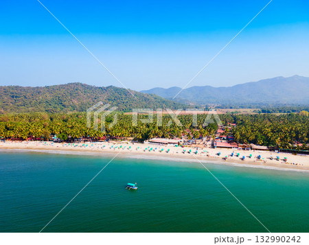 Palolem Beach aerial panoramic view in Goa, India Palolem Beach aerial panoramic view in Goa, India 132990242