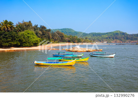 Beauty Om Beach in Gokarna town in India Beauty Om Beach in Gokarna town in India 132990276
