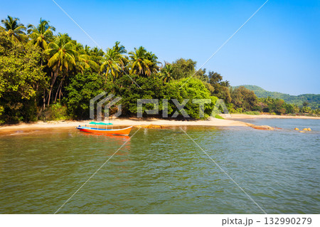 Beauty Om Beach in Gokarna town in India Beauty Om Beach in Gokarna town in India 132990279