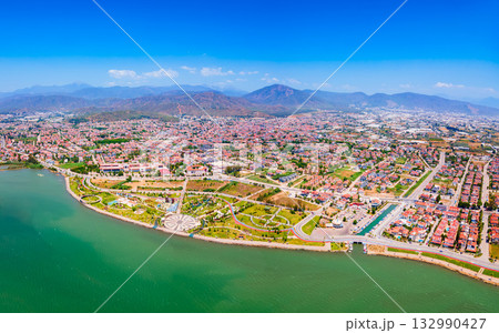Sehit Fethi Bey Park aerial panoramic view in Fethiye city, Turkey 132990427