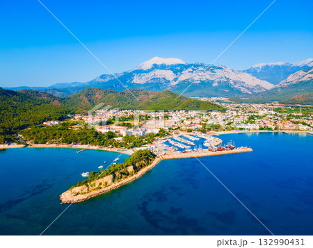 Kemer marina aerial panoramic view in Turkey 132990431