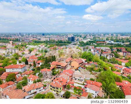 Plovdiv Old Town aerial panoramic view in Bulgaria 132990439
