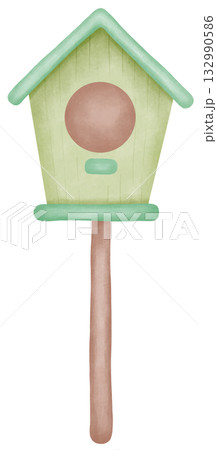 tropical bird watercolor illustration for art design 132990586