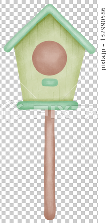 tropical bird watercolor illustration for art design 132990586