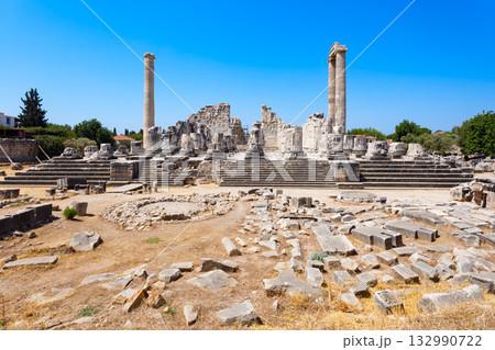 Temple of Apollo ruins at Didyma ancient sanctuary in Didim city in Turkey Temple of Apollo ruins at Didyma ancient sanctuary in Didim city in Turkey 132990722