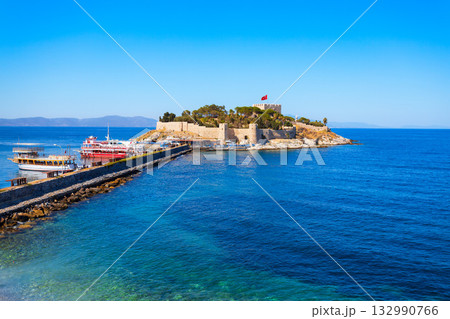 Pigeon Island aerial panoramic view in Kusadasi city, Turkey 132990766