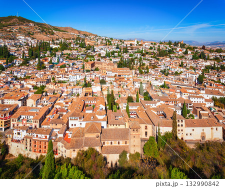 Granada city aerial panoramic view in Spain Granada city aerial panoramic view in Spain 132990842