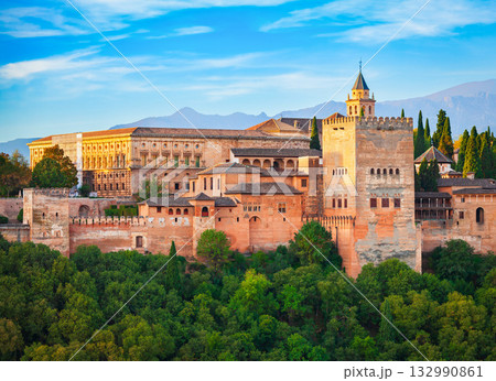 The Alhambra aerial panoramic view in Granada, Spain The Alhambra aerial panoramic view in Granada, Spain 132990861