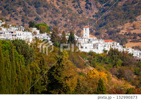 Capileira village aerial panoramic view, Spain 132990873