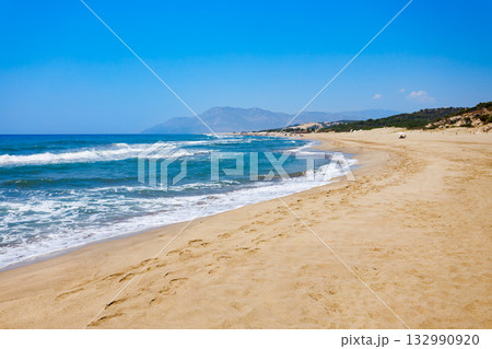 Patara beach aerial panoramic view in Turkey 132990920