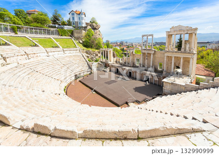 Roman theatre of Philippopolis in Plovdiv city 132990999
