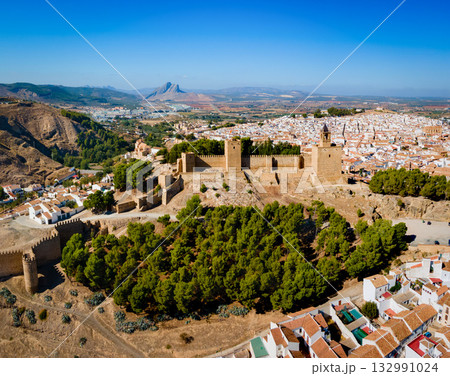 Fortress of Antequera aerial panoramic view, Spain 132991024