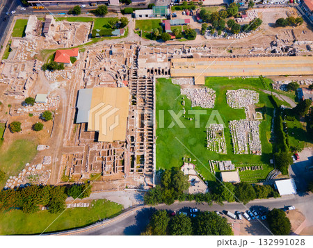 The Agora of Smyrna aerial panoramic view in Izmir city in Turkey The Agora of Smyrna aerial panoramic view in Izmir city in Turkey 132991028